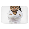 Karate Cat Print Indoor Door Mat