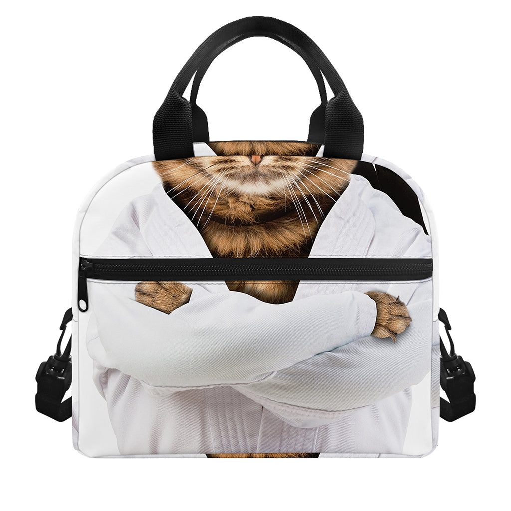 Karate Cat Print Insulated Lunch Bag
