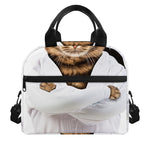 Karate Cat Print Insulated Lunch Bag