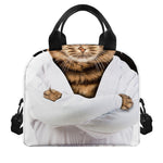 Karate Cat Print Insulated Lunch Bag