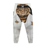 Karate Cat Print Jogger Pants