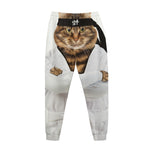 Karate Cat Print Jogger Pants