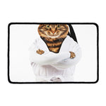 Karate Cat Print Kitchen Mat