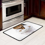Karate Cat Print Kitchen Mat