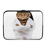 Karate Cat Print Laptop Sleeve