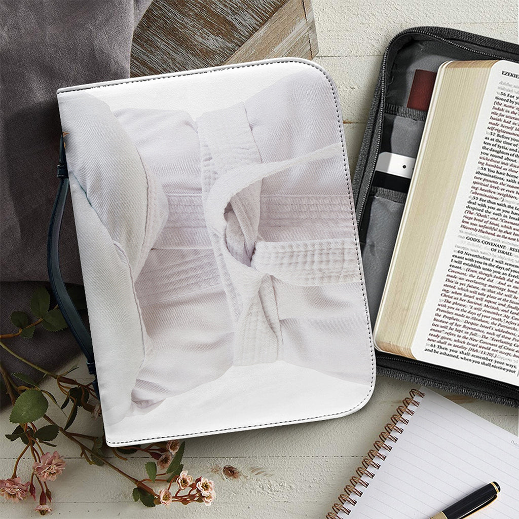 Karate Cat Print Leather Bible Cover