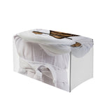 Karate Cat Print Leather Tissue Box Cover
