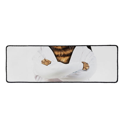 Karate Cat Print Long Kitchen Mat