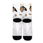 Karate Cat Print Long Socks