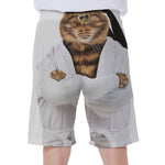 Karate Cat Print Men's Beach Shorts