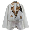 Karate Cat Print Men's Blazer