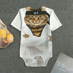 Karate Cat Print Men's Bodysuit