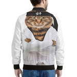 Karate Cat Print Men's Bomber Jacket