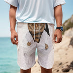 Karate Cat Print Men's Cargo Shorts
