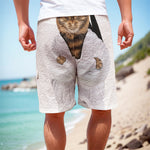 Karate Cat Print Men's Cargo Shorts
