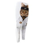 Karate Cat Print Men's Compression Pants