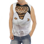 Karate Cat Print Men's Fitness Tank Top