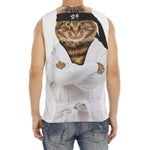 Karate Cat Print Men's Fitness Tank Top