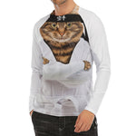 Karate Cat Print Men's Long Sleeve Rash Guard