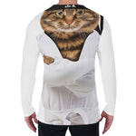 Karate Cat Print Men's Long Sleeve T-Shirt