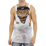 Karate Cat Print Men's Muscle Tank Top