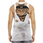 Karate Cat Print Men's Muscle Tank Top