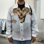 Karate Cat Print Men's Shirt Jacket