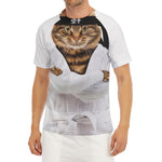 Karate Cat Print Men's Short Sleeve Rash Guard