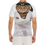 Karate Cat Print Men's Short Sleeve Rash Guard