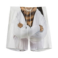 Karate Cat Print Men's Athletic Shorts