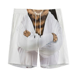 Karate Cat Print Men's Sports Shorts