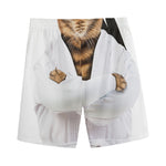 Karate Cat Print Men's Sports Shorts