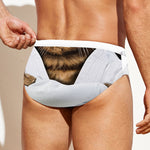 Karate Cat Print Men's Swim Briefs