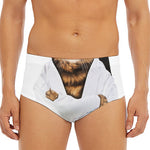 Karate Cat Print Men's Triangle Swim Briefs