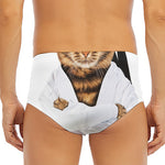 Karate Cat Print Men's Triangle Swim Briefs