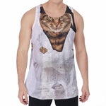 Karate Cat Print Men's Velvet Tank Top