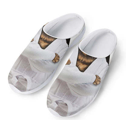 Karate Cat Print Mesh Casual Shoes