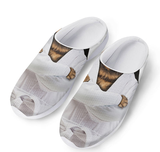 Karate Cat Print Mesh Casual Shoes