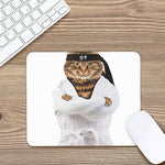 Karate Cat Print Mouse Pad