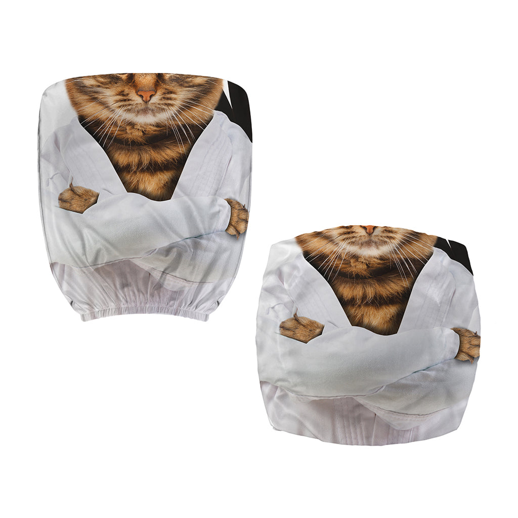 Karate Cat Print Office Chair Cover