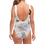 Karate Cat Print One Piece Swimsuit