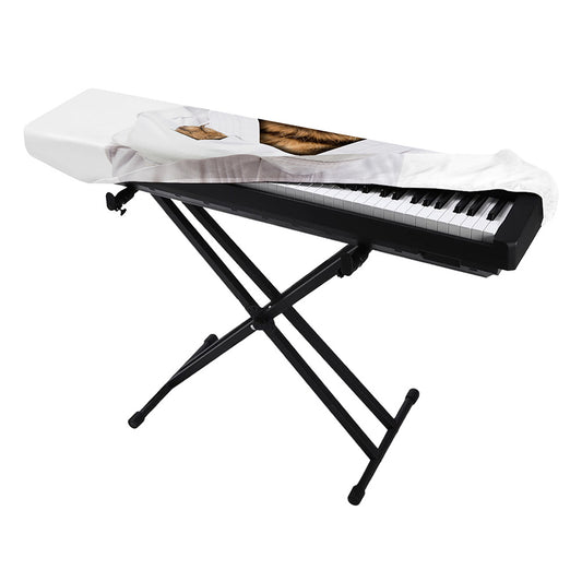 Karate Cat Print Piano Keyboard Cover