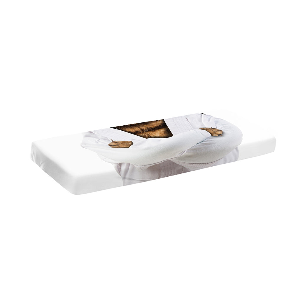 Karate Cat Print Piano Keyboard Cover