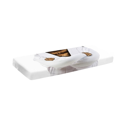 Karate Cat Print Piano Keyboard Cover