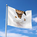 Karate Cat Print Polyester Flag