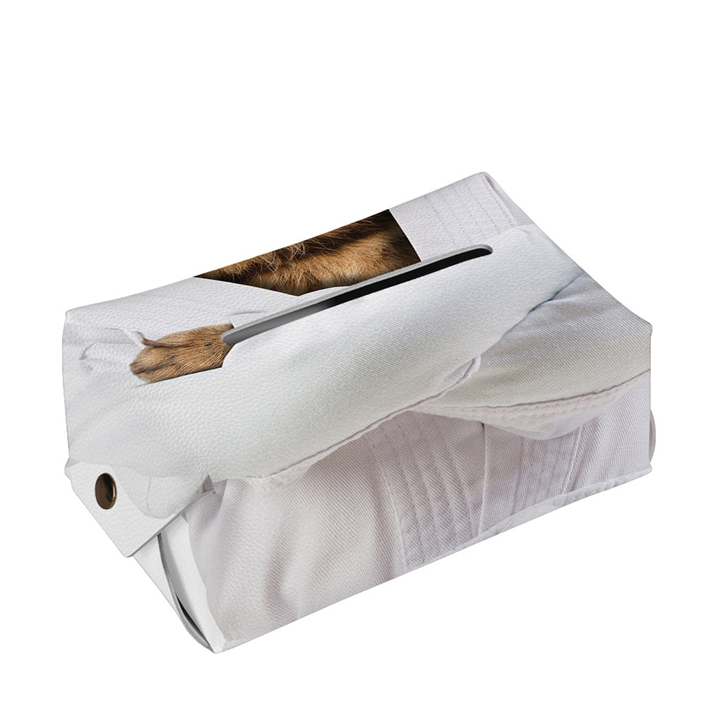 Karate Cat Print Rectangle Tissue Box Cover