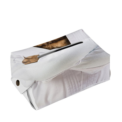 Karate Cat Print Rectangle Tissue Box Cover