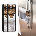 Karate Cat Print Refrigerator Handle Covers