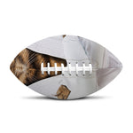 Karate Cat Print Rugby Ball