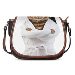 Karate Cat Print Saddle Bag